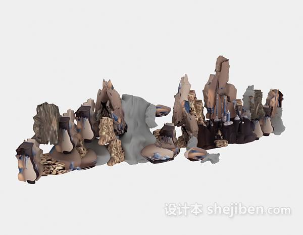 假山石3d模型下载