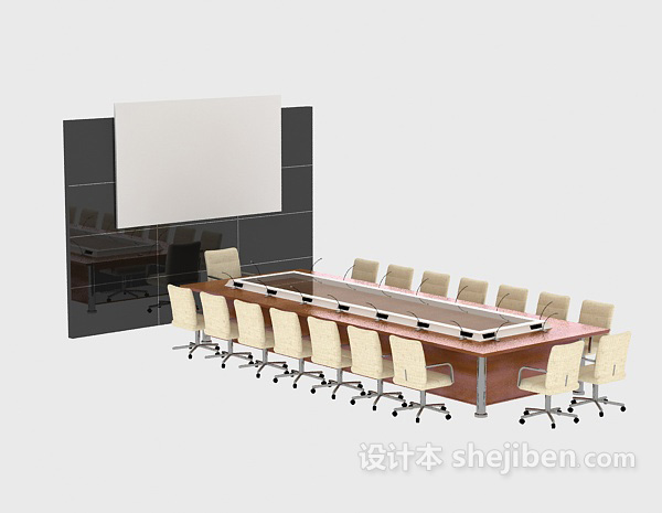 会议桌3d模型下载
