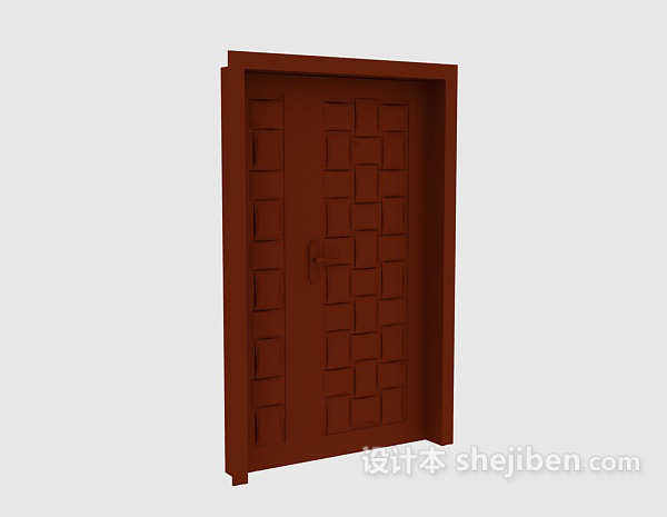 实木子母门3d模型下载