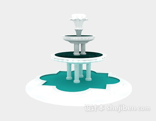 景观喷泉3d模型下载