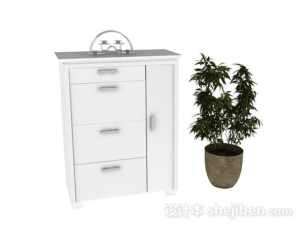 鞋柜3d模型下载
