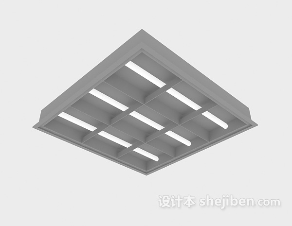 格栅灯盘3d模型下载