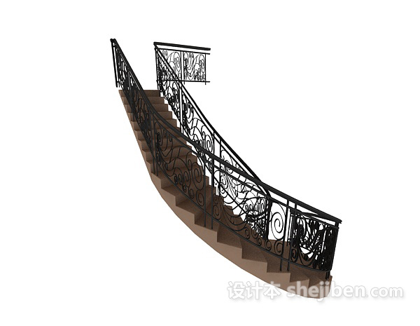 欧式楼梯栏杆扶手3d模型下载
