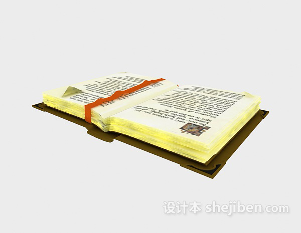 翻开的书3d模型下载