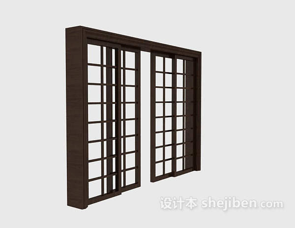 推拉门3d模型下载