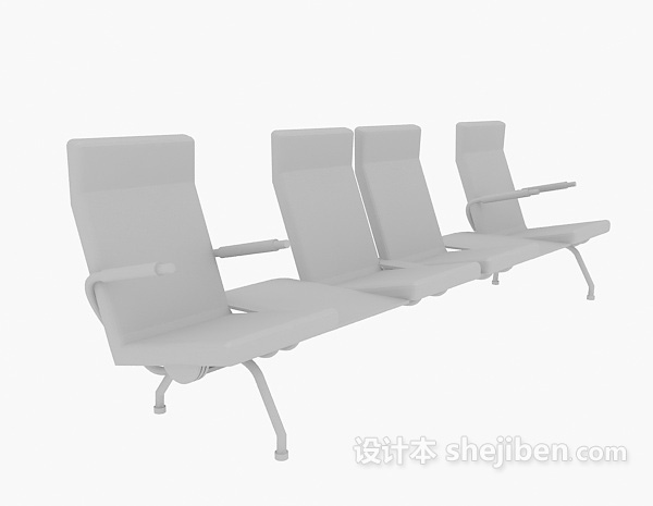 银行公共椅3d模型下载
