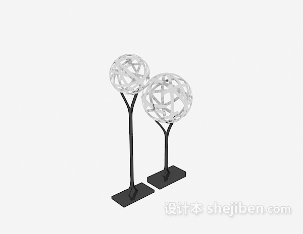 球形雕塑摆件3d模型下载