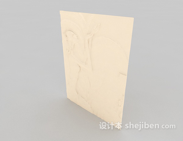 墙面人物浮雕3d模型下载