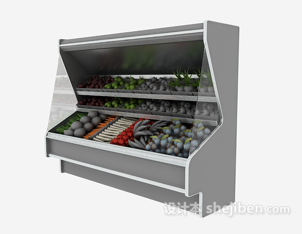 超市水果蔬菜货架3d模型下载