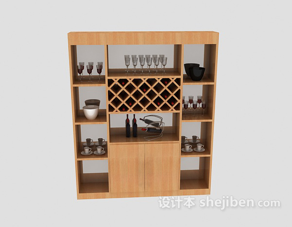 现代酒柜3d模型下载