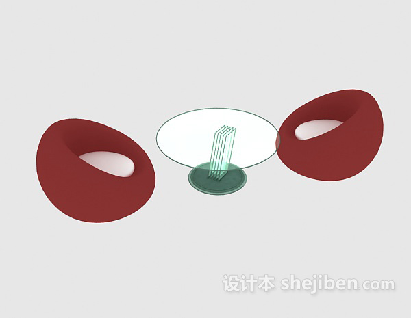 阳台藤圆椅3d模型下载