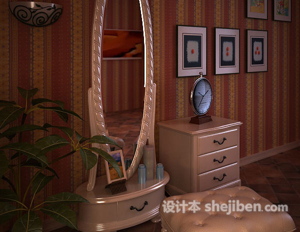 梳妆台3d模型下载