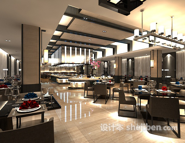 餐厅桌椅3d模型下载