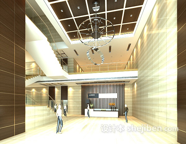 公司大厅前台3d模型下载