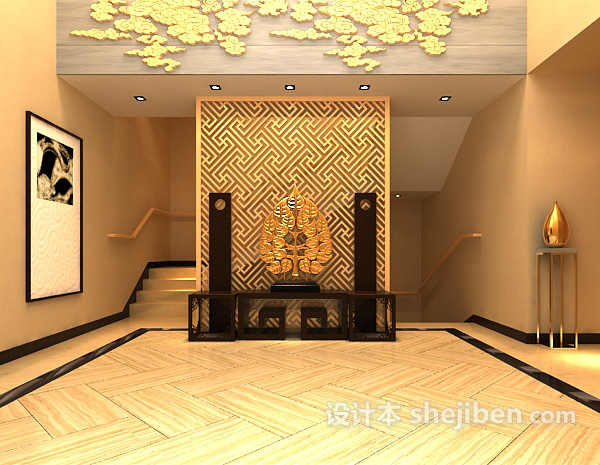 楼梯玄关3d模型下载