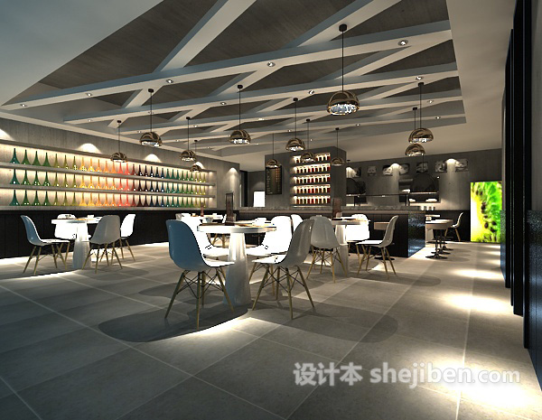 自助餐厅3d模型下载