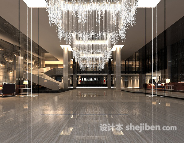 工装大堂3d模型下载