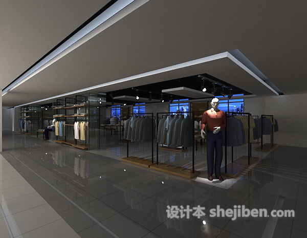 商场衣服专卖店3d模型下载