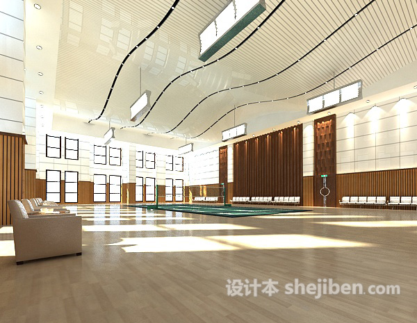 羽毛球场3d模型下载