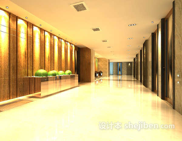 酒店宾馆过道3d模型下载