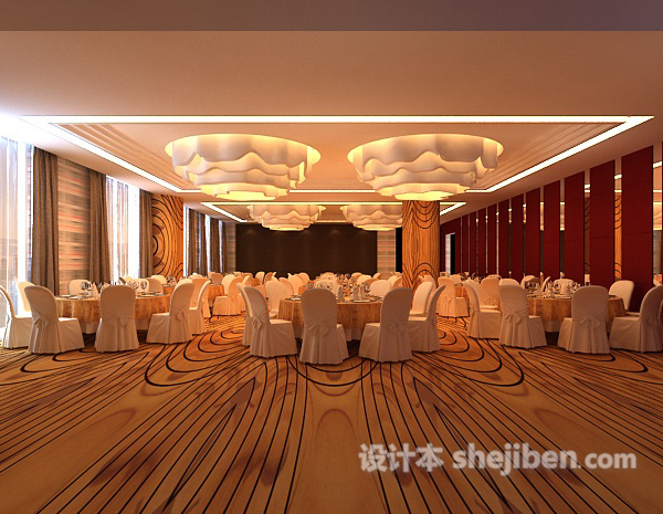 工装餐厅吊顶3d模型下载