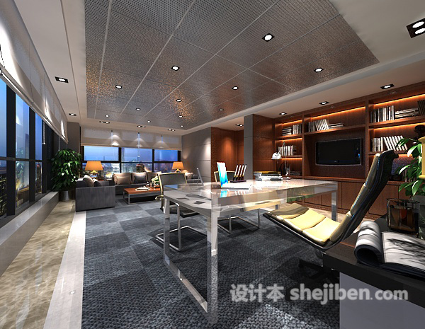 现代简约餐厅3d模型下载
