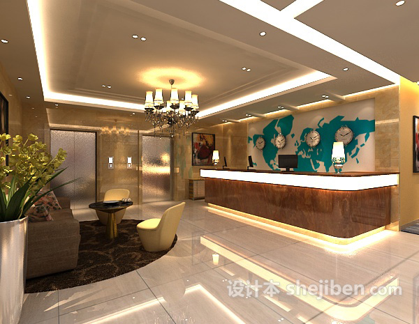 酒店前台3d模型下载