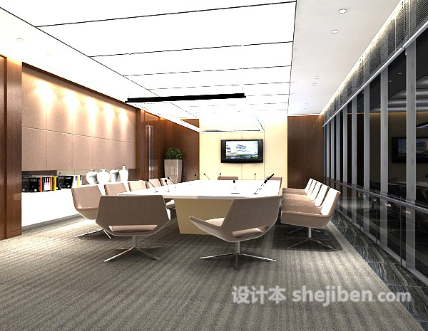 办公会议室3d模型下载