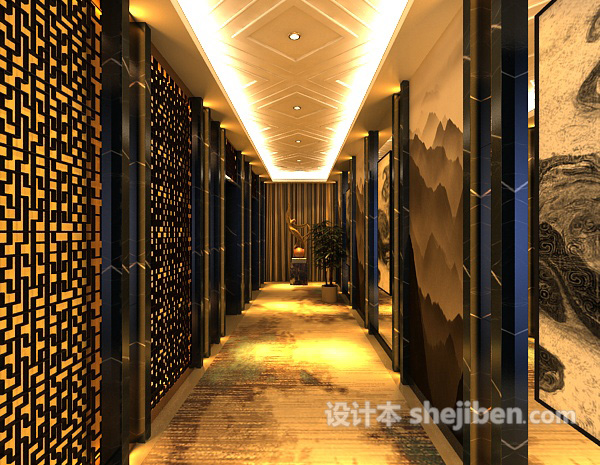 餐厅包间吊灯3d模型下载