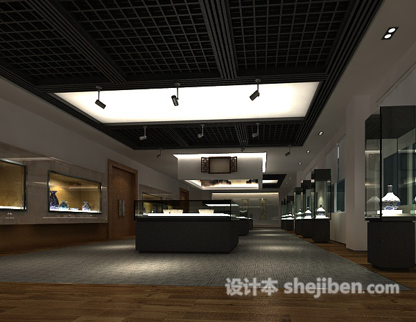 陈列馆吊顶3d模型下载