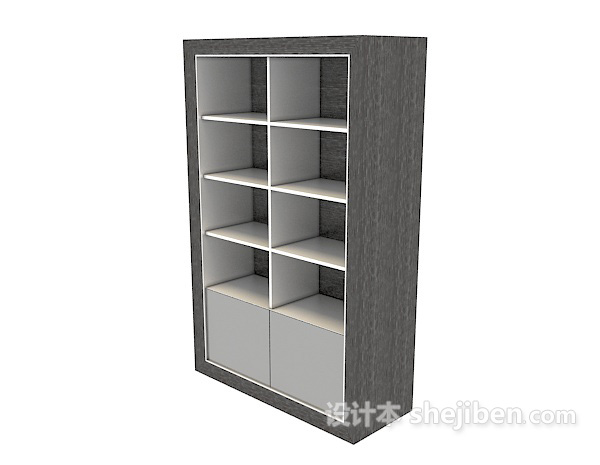 现代黑色展示柜3d模型下载