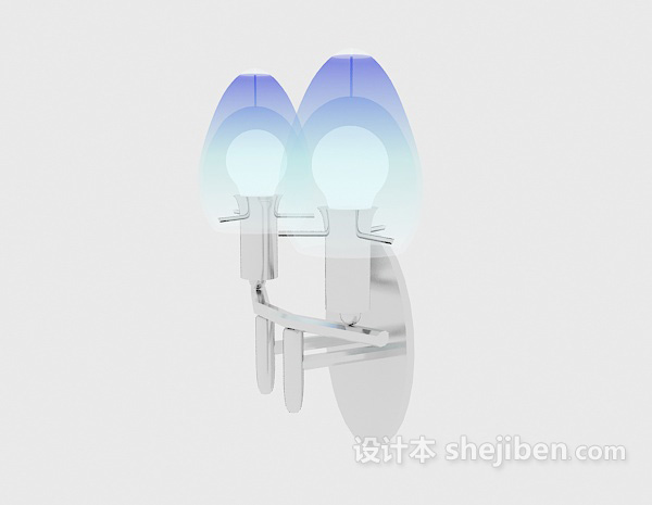 蓝色调壁灯3d模型下载