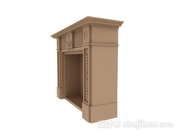欧式风格简约壁炉3d模型下载