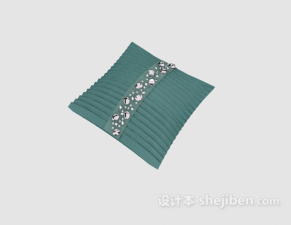 蓝色抱枕3d模型下载