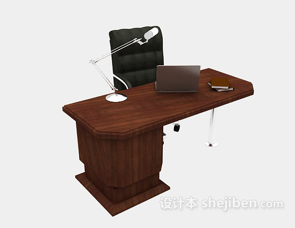 简约小办公桌3d模型下载