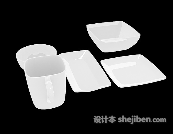 杯碗器具3d模型下载