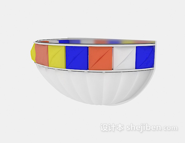 彩色简约壁灯3d模型下载