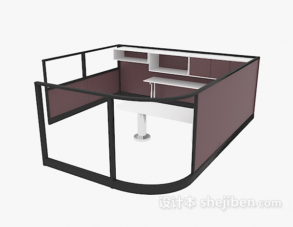 棕色办公单元3d模型下载
