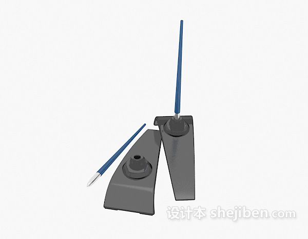 办公黑色笔架3d模型下载