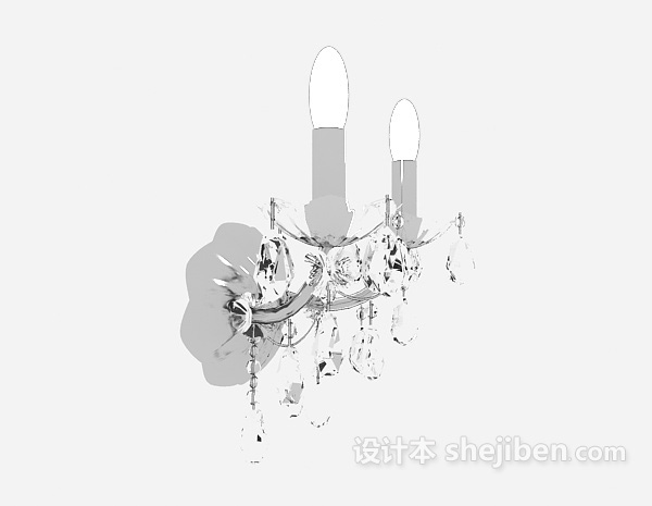家居水晶壁灯3d模型下载