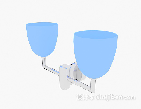 家居蓝色壁灯3d模型下载