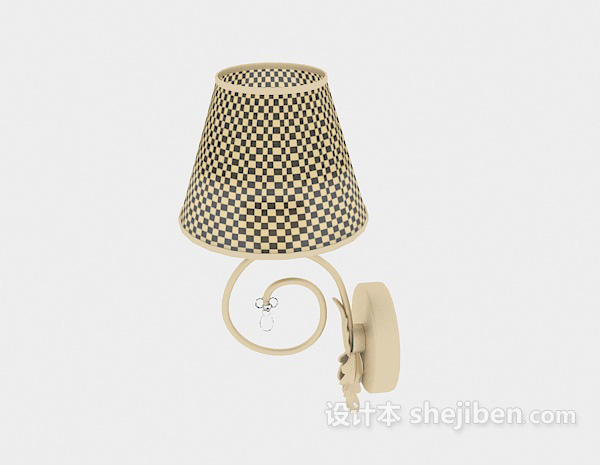 简约格纹壁灯3d模型下载