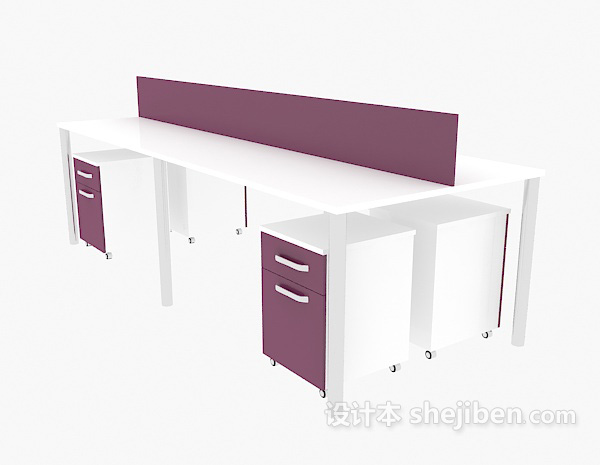 现代清新办公桌3d模型下载