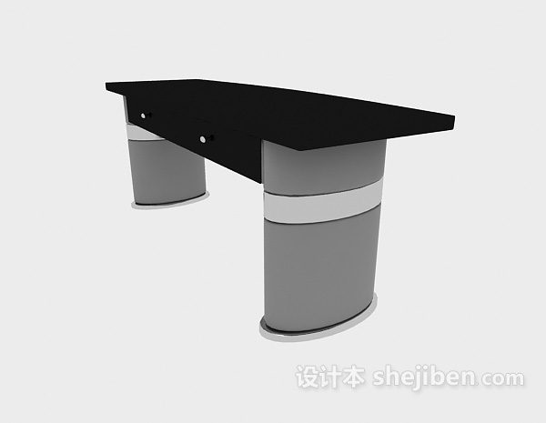 简约个人办公桌3d模型下载
