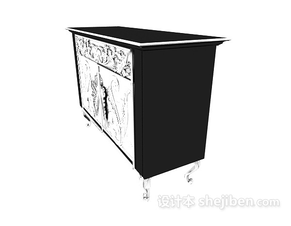 简欧边柜3d模型下载