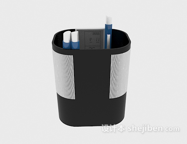 办公笔筒3d模型下载
