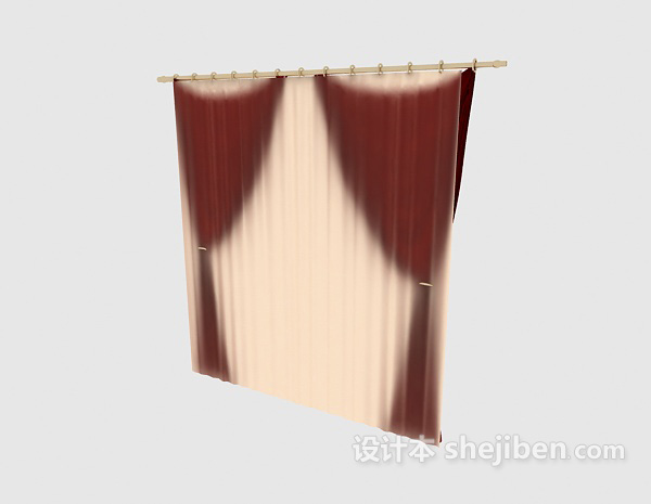 浅色家居窗帘3d模型下载