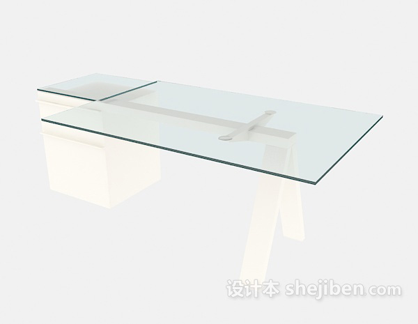 农历简约办公桌3d模型下载