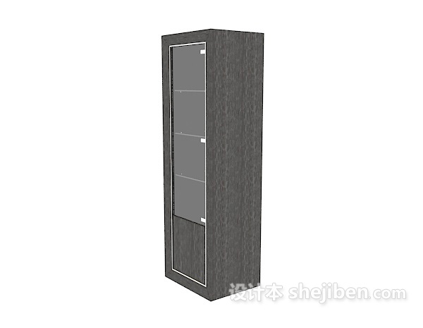 黑色简约展示柜3d模型下载