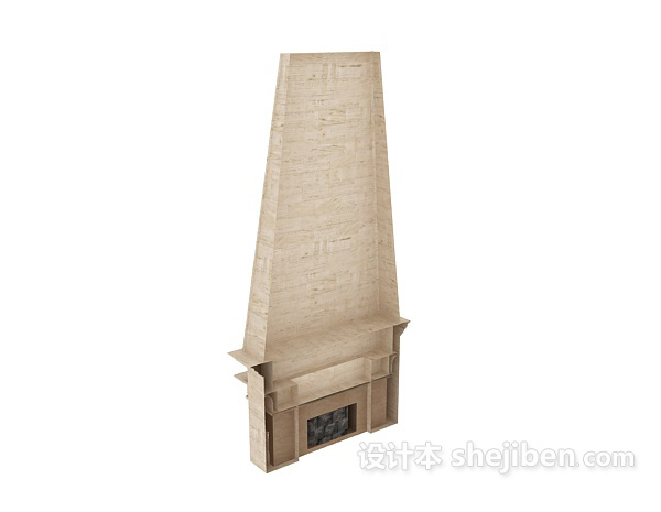 家居一体式壁炉3d模型下载
